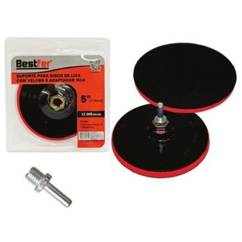 SUPORTE PARA DISCO DE LIXA COM VELCRO E ADAPTADOR 125 x M14 BFH1730 BESTFER