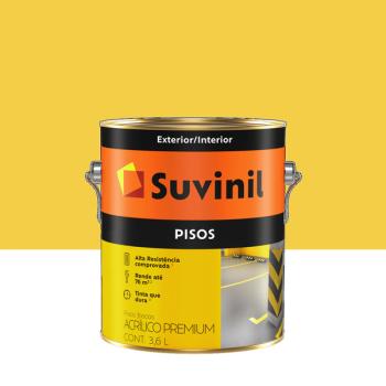 TINTA PARA PISO ACRÍLICA FOSCA AMARELO DEMARCAÇÃO 3,6L SUVINIL