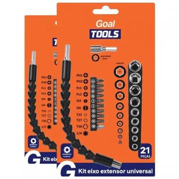 KIT EIXO EXTENSOR FLEXIVEL TOLLS PARA PARAFUSADEIRA - 21 PEÇAS