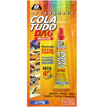 ADESIVO / COLA TUDO DAG INCOLOR ARTESANATO EXTRA FORTE IMPERMEAVEL 17G