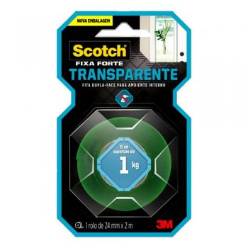 FITA DUPLA FACE 3M FIXA FORTE TRANSPARENTE 24mm x2 1KG