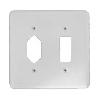 PLACA CONJUNTO ILUMI STYLUS BRANCO 4x4 - 1 INTERRUPTOR + 1 TOMADA 249F1