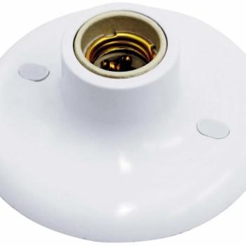 PLAFON COM SOQUETE DE LOUCA BRANCO