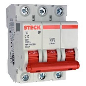 DISJUNTOR TRIPOLAR DIN STECK 3P 10A