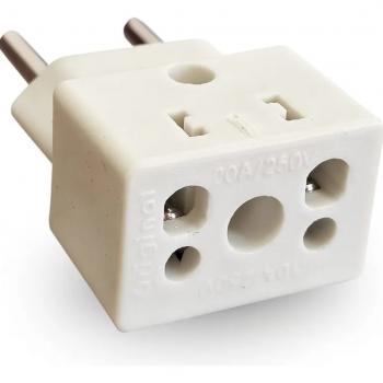 BOB ADAPTADOR DE TOMADA  BRANCO LOUÇA REFORÇADO 10A/20A UNI