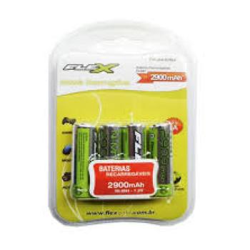 PILHA RECARREGAVEL FLEX AA C/4 2900MAH