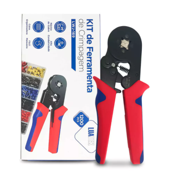 KIT ALICATE CRIMPAR PRENSA BOX COM 1250 TERMINAL ILHÓS 0,25 A 10MM