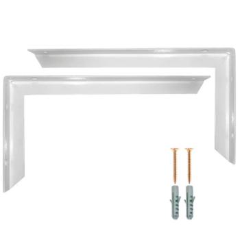 KIT 2 SUPORTE MÃO FRANCESA CANTONEIRA REFORÇADA GRAPA PIA TANQUE BANCADA 50CM BRANCA