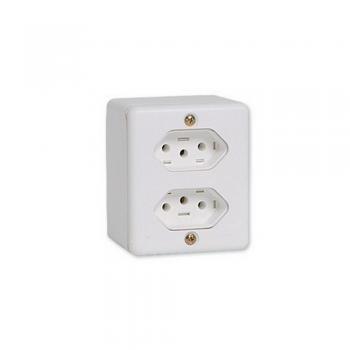 SISTEMA ILUMI 2 TOMADAS 2 POLOS+TERRA 20A. PLACA + CAIXA BRANCO - 63121