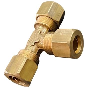 TÊ TEE 3/8 LATÃO COM ANILHA PARA TUBO DE COBRE