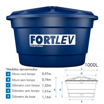 CAIXA D AGUA POLIETILENO FORTLEV 1000L
