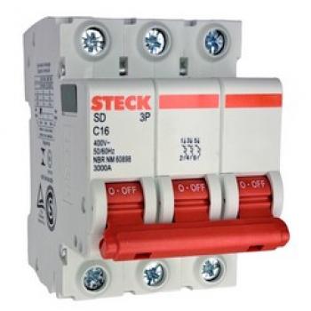 DISJUNTOR TRIPOLAR DIN STECK 3P 16A