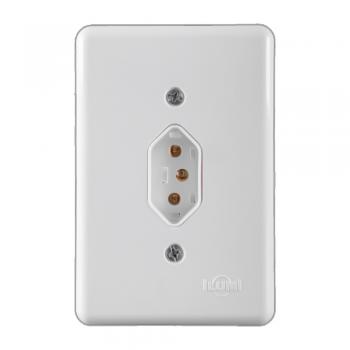 CONJUNTO ILUMI STYLUS BRANCO COM PLACA 1 TOMADA 2P+T. 20A. - 20141