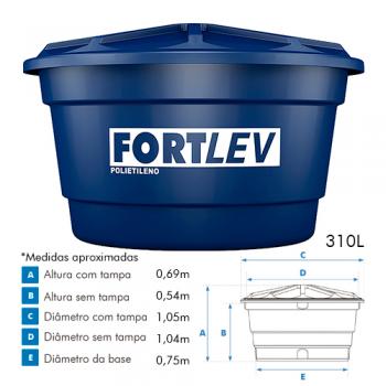 CAIXA D AGUA POLIETI. FORTLEV 310L