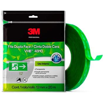 FITA DUPLA FACE 3M VHB 12mm x 20m - TRANSPARENTE INTERNA