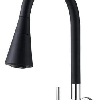 TORNEIRA COZINHA BICA MOVEL  1/4 VOLTA FLEXÍVEL PAREDE GOURMET PRETA