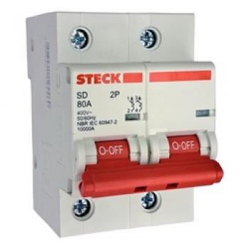 DISJUNTOR BIPOLAR DIN STECK 2P 80A