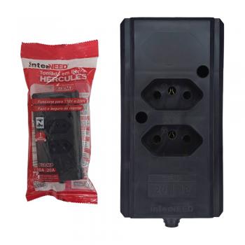 TOMADA BARRA INTERNEED  DUPLA 2P+T 10/20A  PRETA