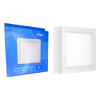 LUMINÁRIA PAINEL LED PLAFON 18W SOBREPOR QUADRADO 6500K - ELGIN