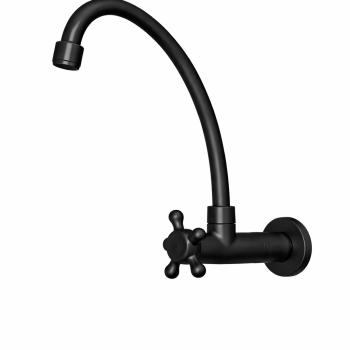 TORNEIRA BICA MOVEL PAREDE COZINHA SIMPLES PRETA