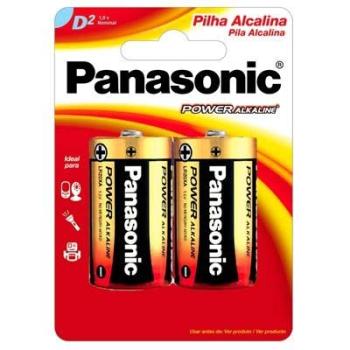 PILHA ALCALINA D PANASONIC POWER ALKALINE GRANDE 2 UNIDADES
