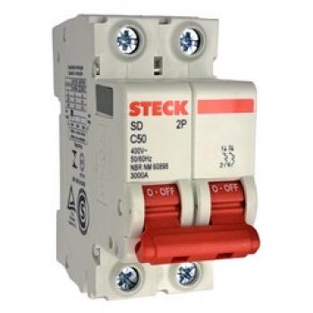 DISJUNTOR BIPOLAR DIN STECK 2P 50A