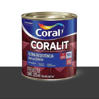 TINTA OLEO ESMALTE. SINTÉTICO  225 ML PRETO ALTO BRILHO CORALIT 1/6