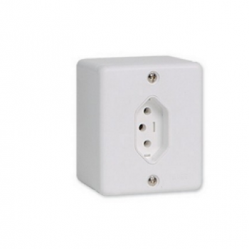 SISTEMA BOX ILUMI 1 TOMADA 2 POLOS+TERRA 10A. BRANCO - 63140