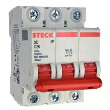 DISJUNTOR TRIPOLAR DIN STECK 3P 25A