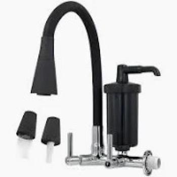 TORNEIRA BICA MOVEL PAREDE 1/4 VOLTA 5/8 COM FILTRO GOURMET CONE BLACK 6009 C-70