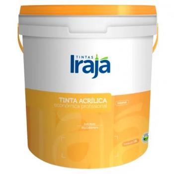 TINTA IRAJA LATEX ACRILICA 18L. PROFISSIONAL ECON BRANCO TAMPA AMARELA
