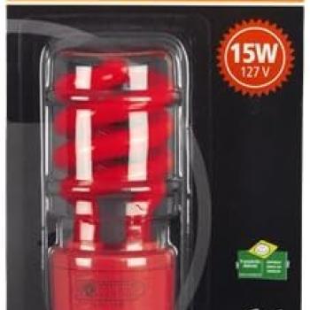 LAMPADA ELETRONICA  15wt x 127vt VERMELHA ESPIRAL