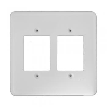 PLACA CONJUNTO ILUMI STYLUS BRANCO 4x4 - 3 INTERRUPTORES + 3 INTERRUPTORES - 257N