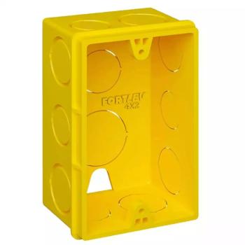CAIXA DE LUZ PVC AMARELO 4X2 FORTLEV