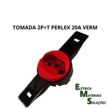 TOMADA PERLEX REDONDA 20A VERMELHA PARA CONDULETE