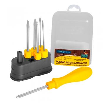 CHAVE FENDA/PHILLIPS TRAMONTINA COM 06 PECAS INTERCAMBIAVEL 41110/506