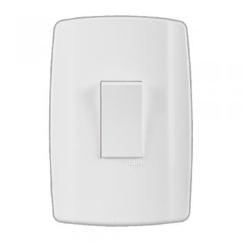 CONJUNTO ILUMI SLIM BRANCO COM PLACA 1 SIMPLES - 8017
