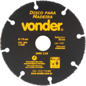 DISCO DE CORTE PARA MADEIRA 110 MM DMV 110, VONDER