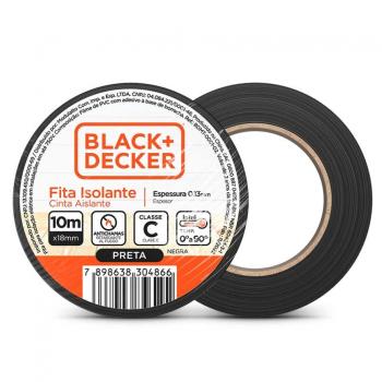 FITA ISOLANTE BLACK+DECKER PRETA 18MM X 5M