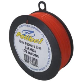 LINHA PARA PEDREIRO LISA 100MTS - POLIBEL LARANJA
