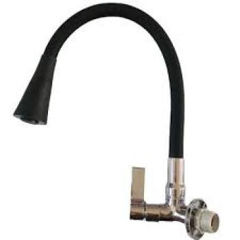 TORNEIRA BICA MOVEL PRETA COZINHA C-31-14P 1/4 TUBO 2 JATOS