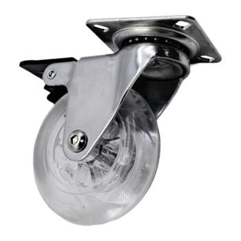 RODIZIO SILICONE JOMARCA BASE GIRATORIA COM TRAVA 75mm