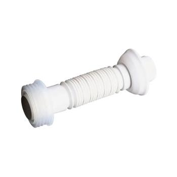 TUBO LIGACAO LUCONI PVC BRANCO COM SPUD AJUSTAVEL  SANFONADO