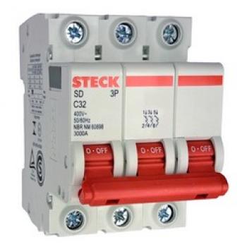 DISJUNTOR TRIPOLAR DIN STECK 3P 32A