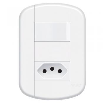 INTERRUPTOR SIMPLES E 1 TOMADA PADRAO 2P+T 20A BLANC+