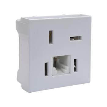 MODULO ILUMI SLIM TOMADA TELEBRAS + RJ11 BRANCO - 8165