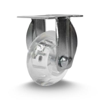 RODÍZIO  DE SILICONE SEM FREIO CRISTAL 50MM ATÉ 40KG COLSON