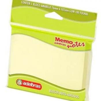 Memo note 76mmx102mm amarelo 100 folhas - ADELBRAS