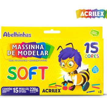 Massinha de modelar 12 cores - ACRILEX