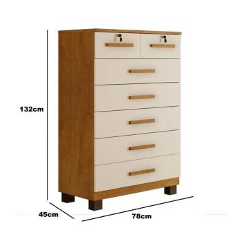 CÔMODA BARCELONA 7GAVS C/2 CHAVES BENETIL 0,78